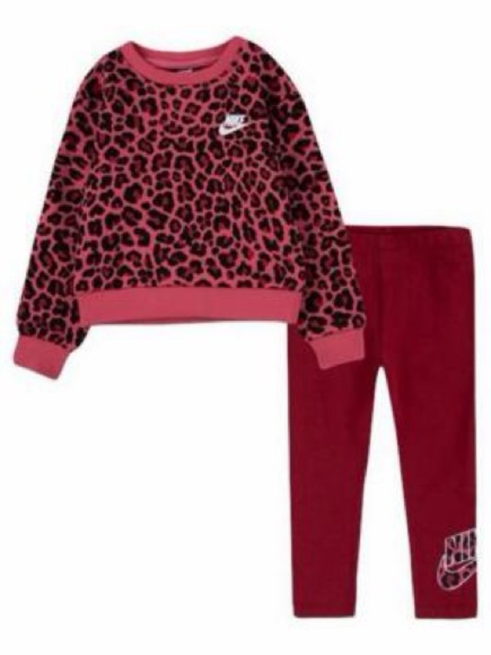 Nike Girl Fleece Tunic Sweatshirt and Leggings 2 Piece Set